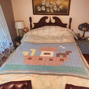 Handmade Crochet Boat Baby Blanket